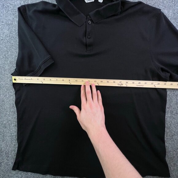 Calvin Klein Polo Shirt 2XL Black Adult Short Sleeve Shirt Stretch Cotton **** - Picture 3 of 13
